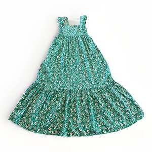 Love Ady Womens Green Floral Pattern Sleeveless Fit Flare Dress Size S SMALL USA